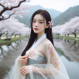 woman in traditional korean clothing