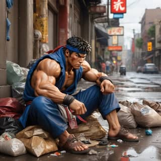 Street Fighter V est répété plusieurs fois.