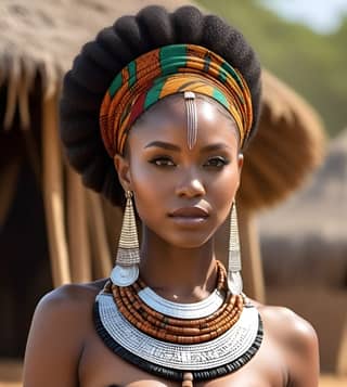 an african woman in a traditional dress