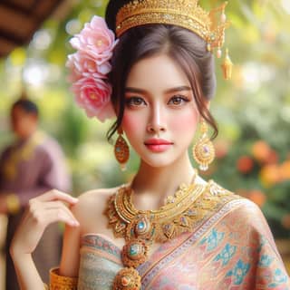 ผู้หญิงไทยสวย ใส่ชุดประจำชาติ