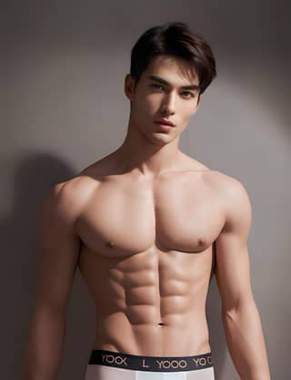 a male model in a white underwear