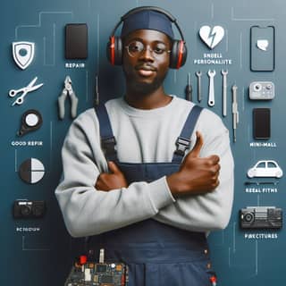 african man with headphones and a headset