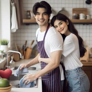 woman standing in the kitchen together