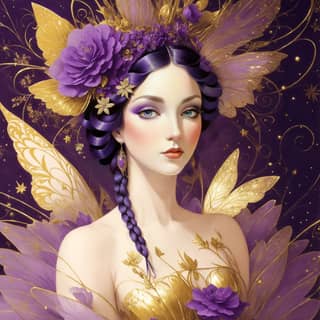 fairy in purple and gold