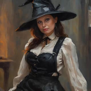 in a witch costume