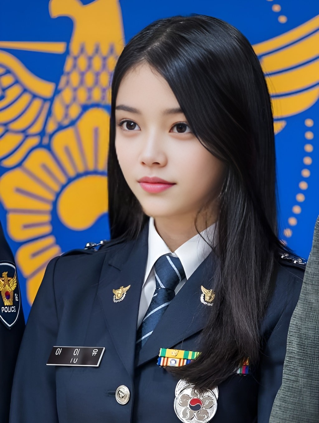 in uniform standing next to