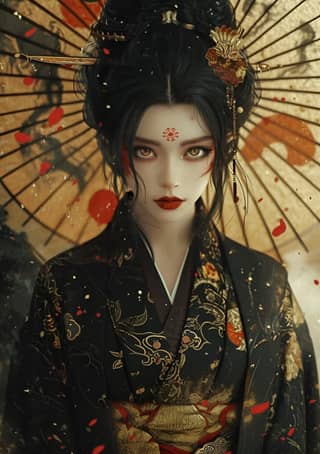 woman in a geisha costume