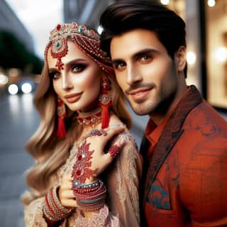 couple in traditional indian clothing