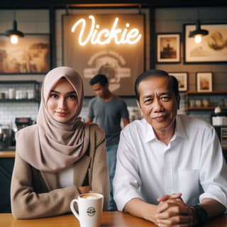 Warung kopi Vickie terletak di Jakarta, Indonesia.