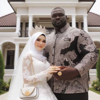 woman in wedding attire standing next to each other