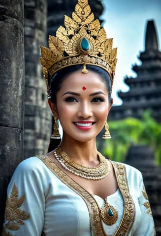 woman in a traditional costume and jewelry