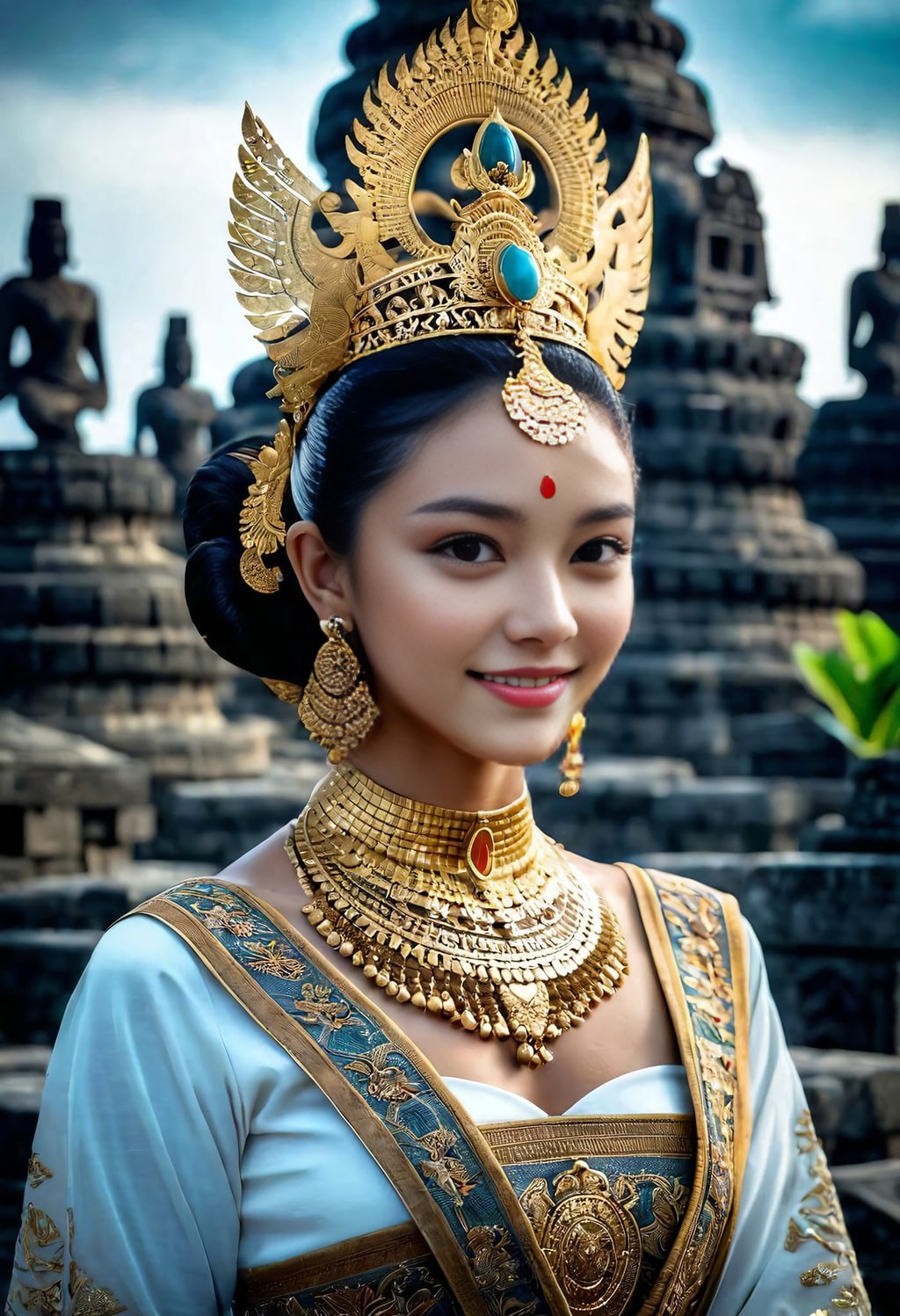 woman in traditional costume posing for a photo