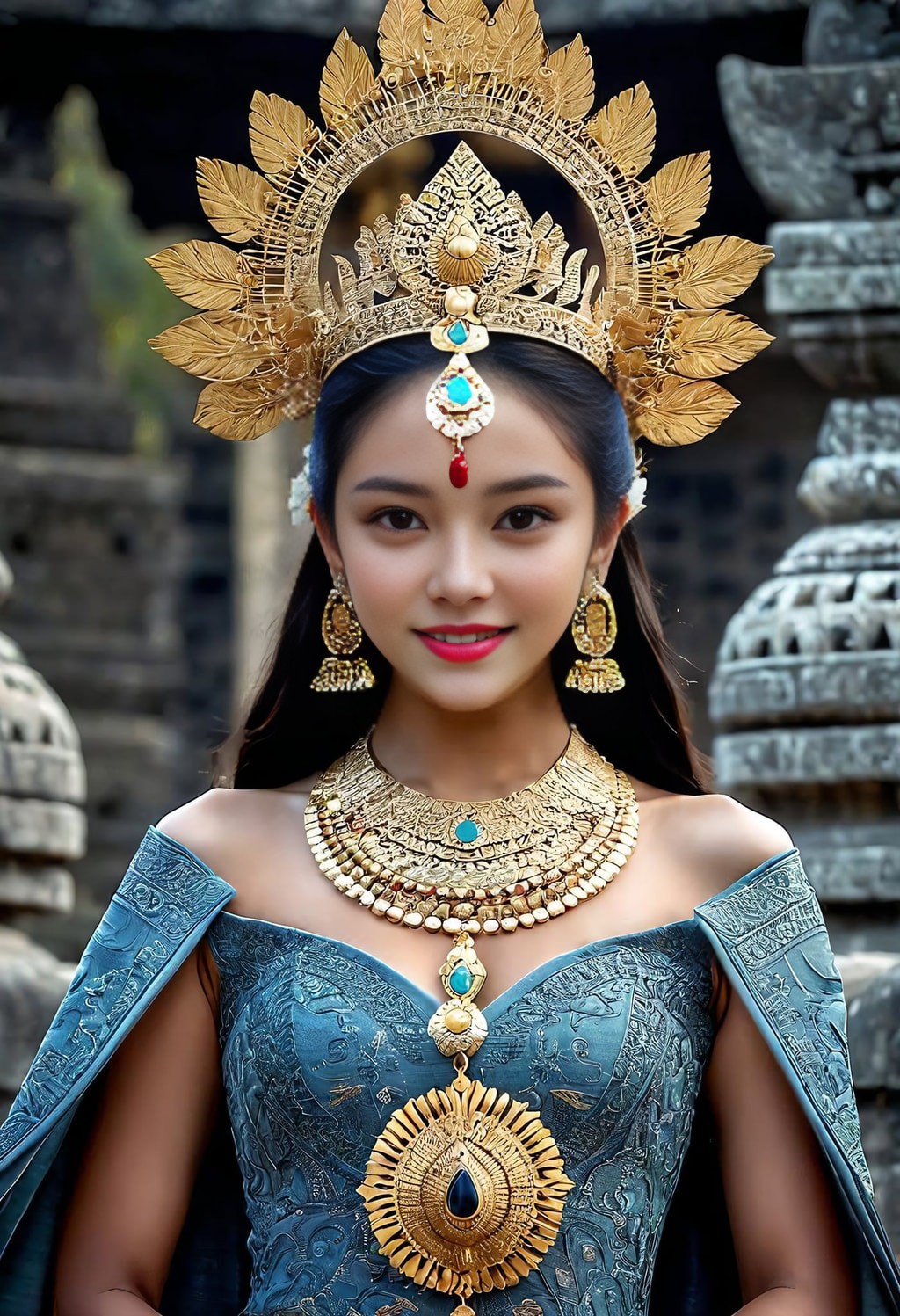 woman in a traditional dress and jewelry