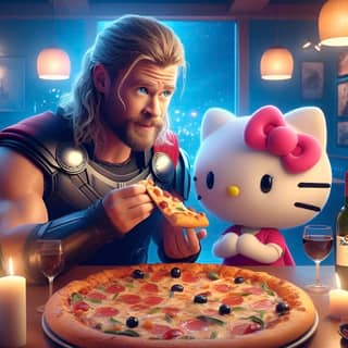 ハローキティとソー。