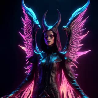 with wings and a black outfit