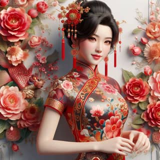 woman in a traditional chinese dress