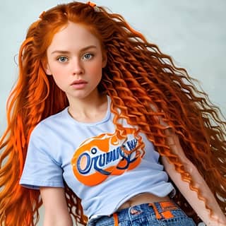 girl with long red hair posing for a photo