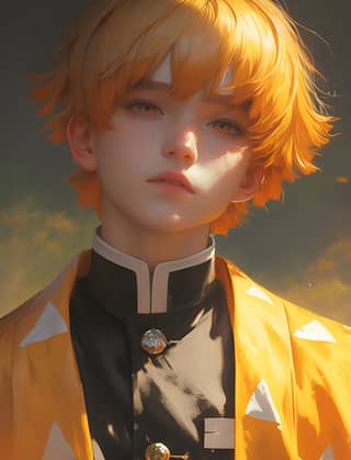 anime boy with orange hair and black shirt