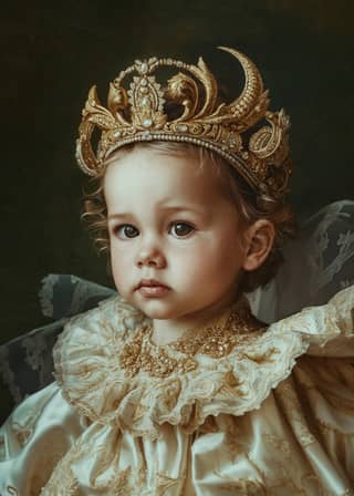 child wearing a crown and a tiara