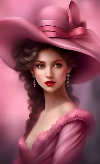 woman in a pink hat