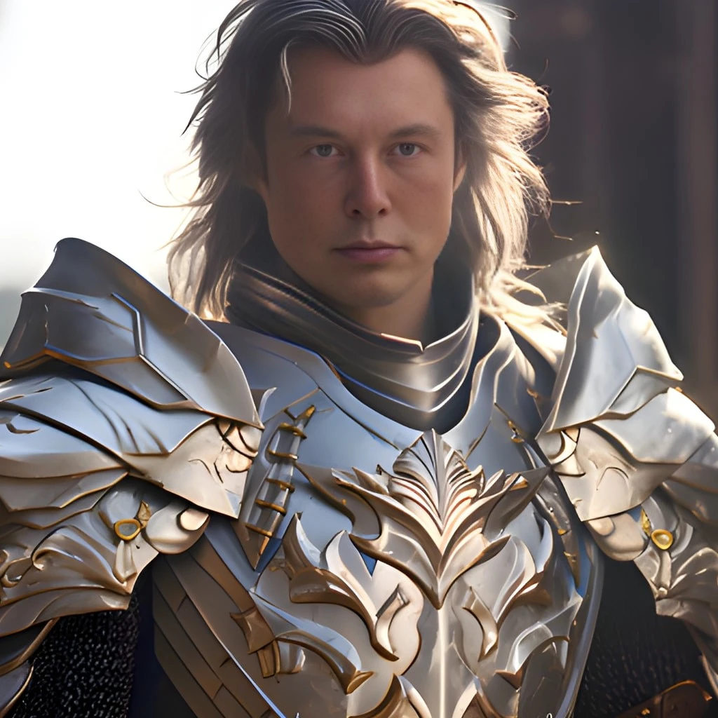 a medieval knight image with Elon's face