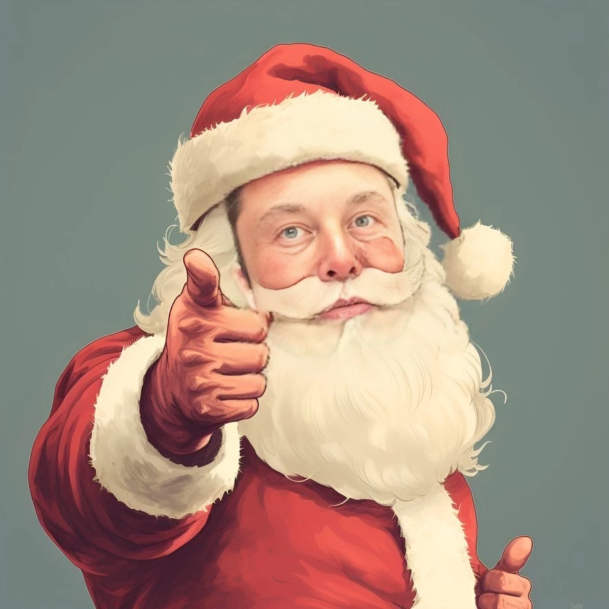 Santa with Elon's face